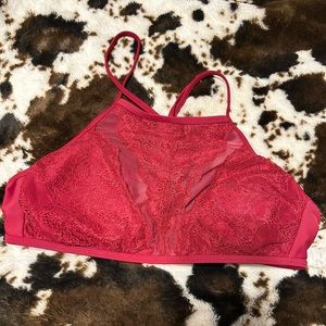 Red Lace Swimsuit Top
